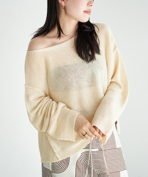 plage（プラージュ）の「brillante loose プルオーバー（ニット/セーター・レディース・アイボリー/グリーン/ブラウン/イエロー・FREE）」の7枚目の写真