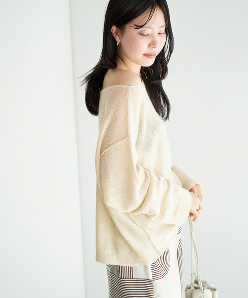plage（プラージュ）の「brillante loose プルオーバー（ニット/セーター・レディース・アイボリー/グリーン/ブラウン/イエロー・FREE）」の8枚目の写真