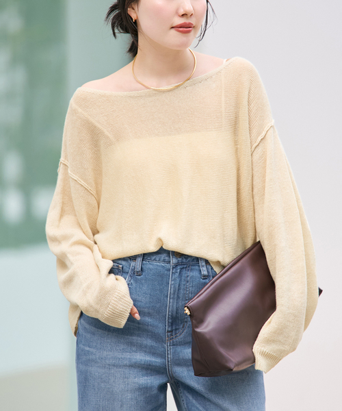 plage（プラージュ）の「brillante loose プルオーバー（ニット/セーター・レディース・アイボリー/グリーン/ブラウン/イエロー・FREE）」の14枚目の写真