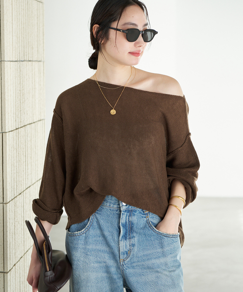 plage（プラージュ）の「brillante loose プルオーバー（ニット/セーター・レディース・アイボリー/グリーン/ブラウン/イエロー・FREE）」の19枚目の写真