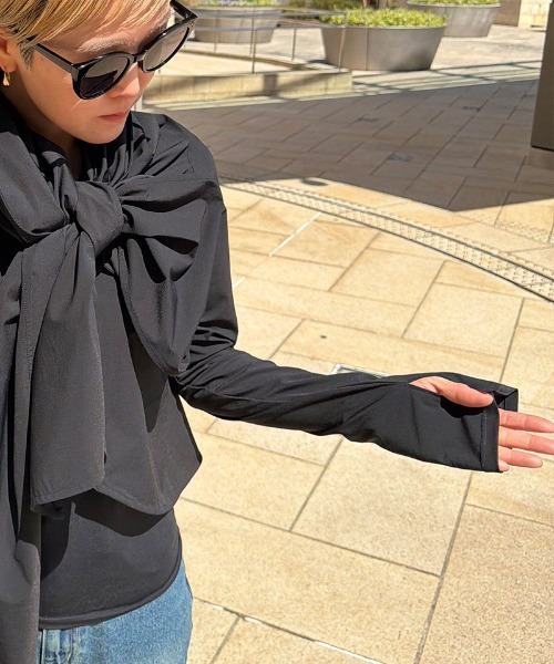 JENNE(ジェンヌ)の「UVカット接触冷感ボレロ(Tシャツ/カットソー・レディース・ホワイト/ブラック・SMALL/MEDIUM/LARGE)」の8枚目の写真