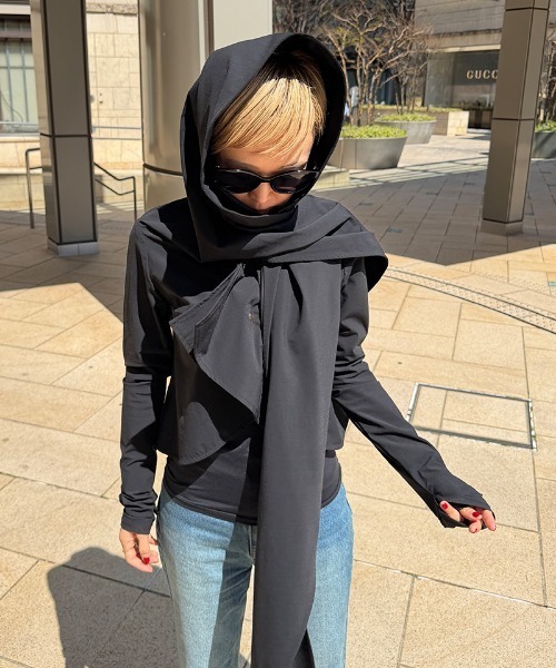 JENNE(ジェンヌ)の「UVカット接触冷感ボレロ(Tシャツ/カットソー・レディース・ホワイト/ブラック・SMALL/MEDIUM/LARGE)」の13枚目の写真