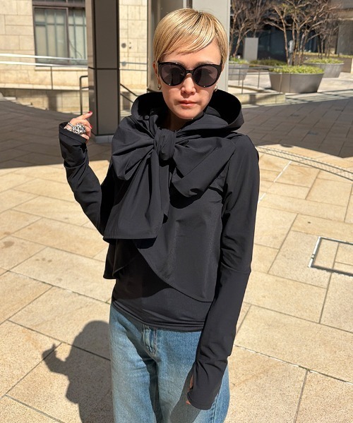 JENNE(ジェンヌ)の「UVカット接触冷感ボレロ(Tシャツ/カットソー・レディース・ホワイト/ブラック・SMALL/MEDIUM/LARGE)」の15枚目の写真