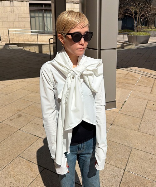 JENNE(ジェンヌ)の「UVカット接触冷感ボレロ(Tシャツ/カットソー・レディース・ホワイト/ブラック・SMALL/MEDIUM/LARGE)」の16枚目の写真
