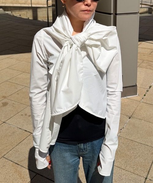 JENNE(ジェンヌ)の「UVカット接触冷感ボレロ(Tシャツ/カットソー・レディース・ホワイト/ブラック・SMALL/MEDIUM/LARGE)」の17枚目の写真