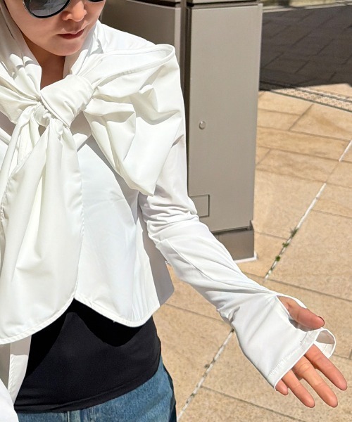 JENNE(ジェンヌ)の「UVカット接触冷感ボレロ(Tシャツ/カットソー・レディース・ホワイト/ブラック・SMALL/MEDIUM/LARGE)」の21枚目の写真