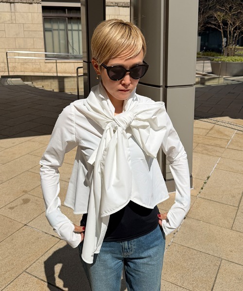 JENNE(ジェンヌ)の「UVカット接触冷感ボレロ(Tシャツ/カットソー・レディース・ホワイト/ブラック・SMALL/MEDIUM/LARGE)」の22枚目の写真