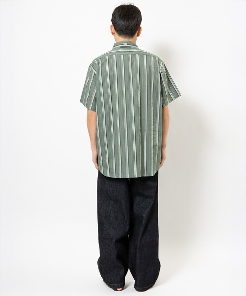 430(フォーサーティ)の「mhs2611- S-S JQ STRIPE SHIRT ストライプシャツ(26-082)(シャツ/ブラウス・メンズ・ブラック/ホワイト/グリーン・3/2/1/0)」の9枚目の写真