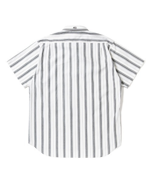 430(フォーサーティ)の「mhs2611- S-S JQ STRIPE SHIRT ストライプシャツ(26-082)(シャツ/ブラウス・メンズ・ブラック/ホワイト/グリーン・3/2/1/0)」の12枚目の写真