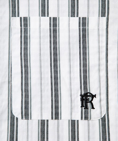 430(フォーサーティ)の「mhs2611- S-S JQ STRIPE SHIRT ストライプシャツ(26-082)(シャツ/ブラウス・メンズ・ブラック/ホワイト/グリーン・3/2/1/0)」の14枚目の写真