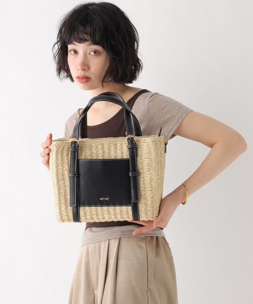 BAYFLOW（ベイフロー）の「[500mlペットボトルが入る]バックルハンドルペーパートート（ショルダーバッグ・レディース・ブラウン/ブラック・FREE）」の5枚目の写真