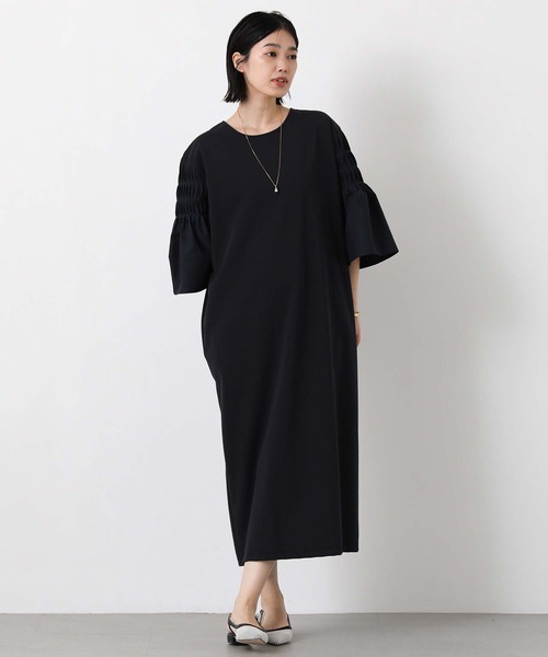 Gready Brilliant(グレディブリリアン)の「異素材ピンタック袖ワンピ(ワンピース・レディース・カーキ系/ネイビー系・38)」の10枚目の写真