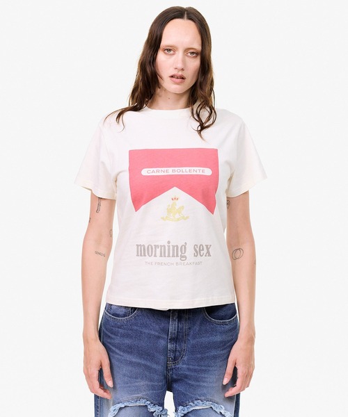 Carne Bollente(カルネボレンテ)の「Breakfast in Bed(Tシャツ/カットソー・メンズ・ホワイト・MEDIUM/LARGE)」の5枚目の写真