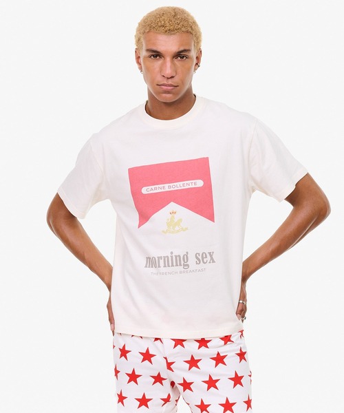 Carne Bollente(カルネボレンテ)の「Breakfast in Bed(Tシャツ/カットソー・メンズ・ホワイト・MEDIUM/LARGE)」の6枚目の写真