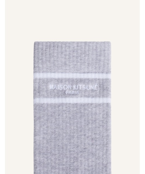 Maison Kitsune（メゾンキツネ）の「MAISON KITSUNE PARIS SPORTY SOCKS（ソックス/靴下・メンズ・ライトグレー/ホワイト×ブラック・M/S）」の4枚目の写真