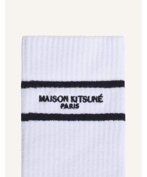 Maison Kitsune（メゾンキツネ）の「MAISON KITSUNE PARIS SPORTY SOCKS（ソックス/靴下・メンズ・ライトグレー/ホワイト×ブラック・M/S）」の6枚目の写真