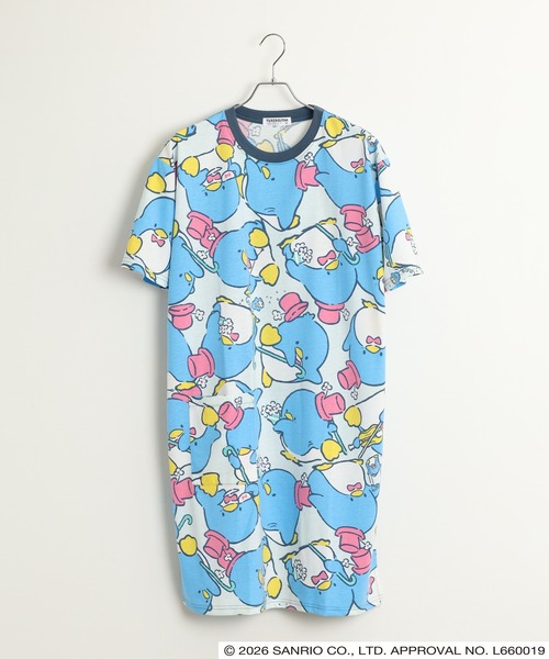 sanrio(サンリオ)の「サンリオキャラクターズ 総柄BIGTシャツ 半袖(Tシャツ/カットソー・レディース・ネイビー/サックスブルー/ホワイト/ピンクベージュ/アイボリー/サックスブルー系/ライトグリーン系・L/M/LL)」の6枚目の写真