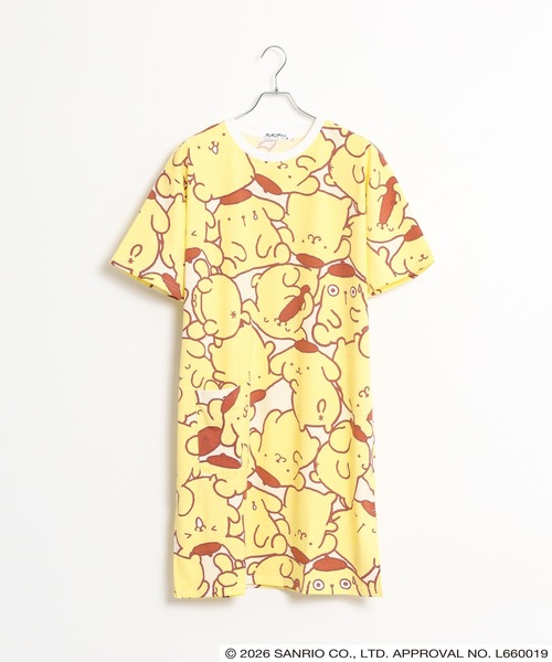 sanrio(サンリオ)の「サンリオキャラクターズ 総柄BIGTシャツ 半袖(Tシャツ/カットソー・レディース・ネイビー/サックスブルー/ホワイト/ピンクベージュ/アイボリー/サックスブルー系/ライトグリーン系・L/M/LL)」の14枚目の写真
