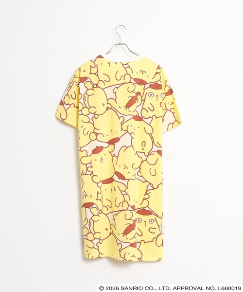 sanrio(サンリオ)の「サンリオキャラクターズ 総柄BIGTシャツ 半袖(Tシャツ/カットソー・レディース・ネイビー/サックスブルー/ホワイト/ピンクベージュ/アイボリー/サックスブルー系/ライトグリーン系・L/M/LL)」の9枚目の写真