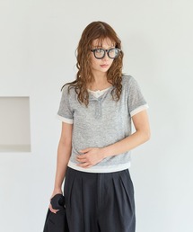 レイヤードライクヘンリー半袖Tシャツ