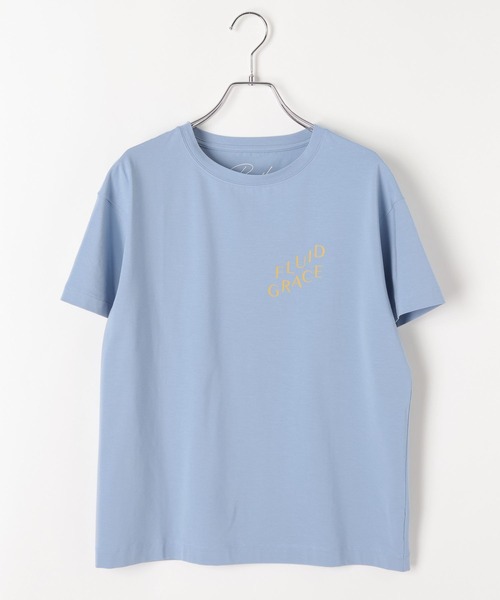 BAYFLOW（ベイフロー）の「[なめらかな肌触り]スムースタッチロゴ半袖Tシャツ（Tシャツ/カットソー・レディース・ベージュ/ダークブラウン/ブルー/オフホワイト/ブラック/カーキ・SMALL/MEDIUM）」の19枚目の写真