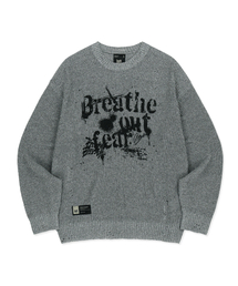 DAMAGED KNIT CREWNECK - GREY
