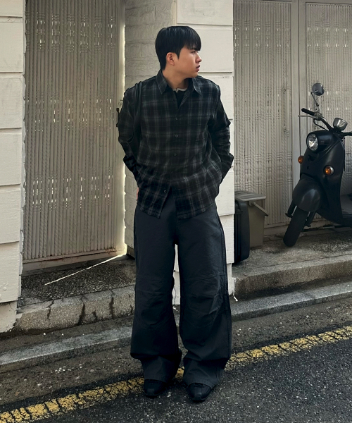 BASEMOMENT(ベースモーメント)の「ピグメントダイチェックシャツブラック(シャツ/ブラウス・メンズ・その他・M/L/XL)」の10枚目の写真
