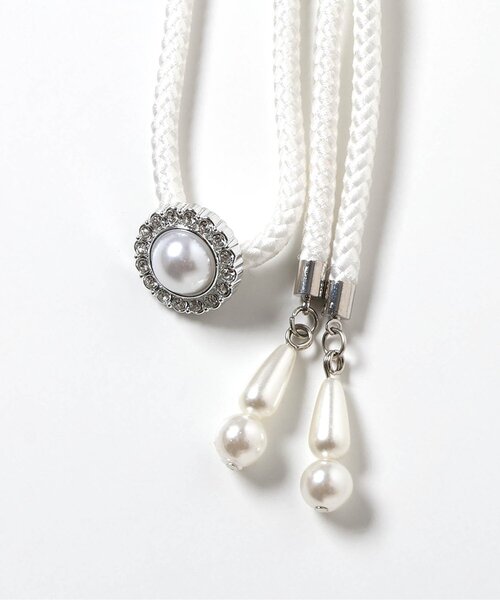 apres les cours（アプレレクール）の「パール・リボン帯飾り（和装小物・キッズ・ピンク/オフホワイト・FREE）」の10枚目の写真