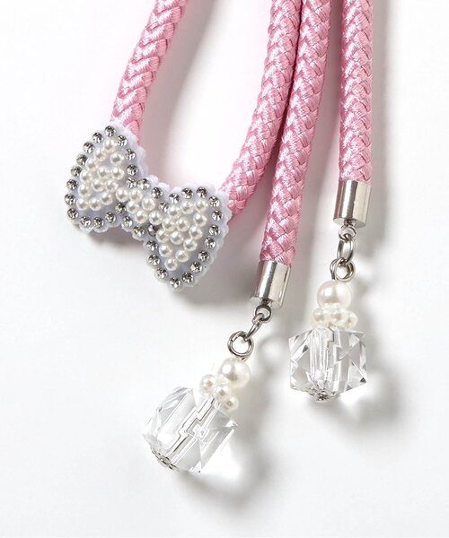 apres les cours（アプレレクール）の「パール・リボン帯飾り（和装小物・キッズ・ピンク/オフホワイト・FREE）」の11枚目の写真