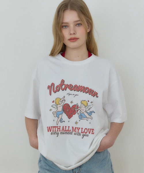 OURHOPE(アワーホープ)の「エンジェルグラフィックTシャツ - ホワイト(Tシャツ/カットソー・レディース・ホワイト・ONE)」の4枚目の写真