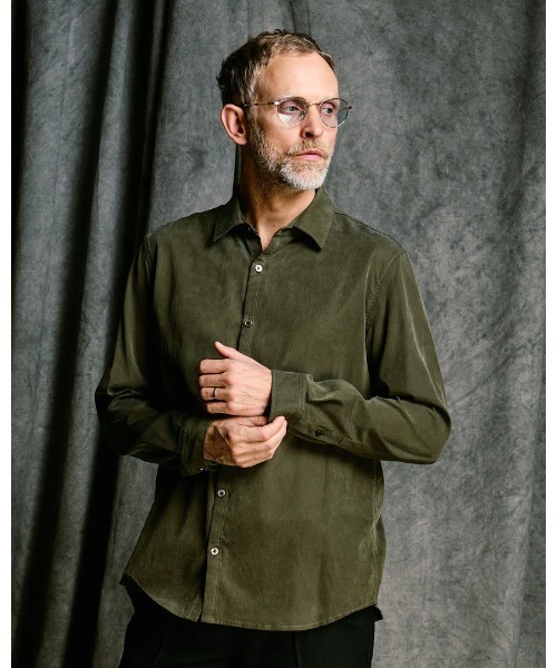 wjk(ダヴルジェイケイ)の「cupuro fibril dress shirt(シャツ/ブラウス・メンズ・ホワイト/ブラック/ダークカーキ・SMALL/MEDIUM/LARGE/X-LARGE)」の3枚目の写真