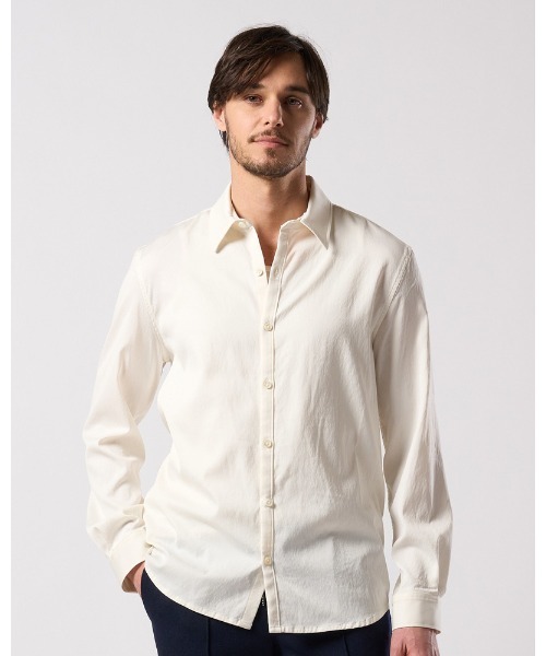 wjk(ダヴルジェイケイ)の「cupuro fibril dress shirt(シャツ/ブラウス・メンズ・ホワイト/ブラック/ダークカーキ・SMALL/MEDIUM/LARGE/X-LARGE)」の9枚目の写真