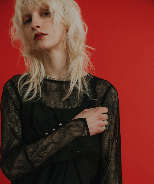 et.UNiVER(エトユニベール)の「Oblique cross top pants set(パンツドレス・レディース・ブラック/ブラウン/イエロー・LARGE/MEDIUM/SMALL)」の1枚目の写真