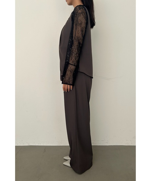 et.UNiVER(エトユニベール)の「Oblique cross top pants set(パンツドレス・レディース・ブラック/ブラウン/イエロー・LARGE/MEDIUM/SMALL)」の5枚目の写真