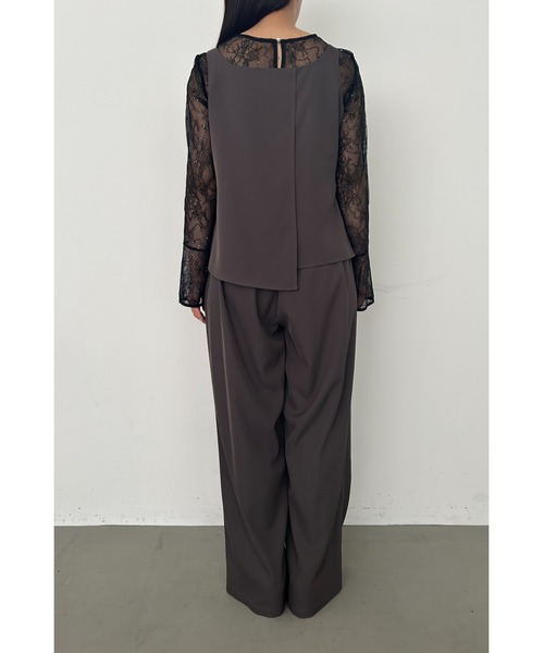 et.UNiVER(エトユニベール)の「Oblique cross top pants set(パンツドレス・レディース・ブラック/ブラウン/イエロー・LARGE/MEDIUM/SMALL)」の6枚目の写真