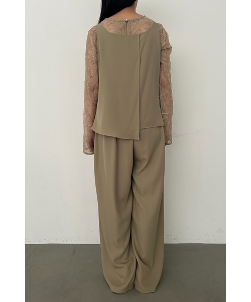 et.UNiVER(エトユニベール)の「Oblique cross top pants set(パンツドレス・レディース・ブラック/ブラウン/イエロー・LARGE/MEDIUM/SMALL)」の9枚目の写真