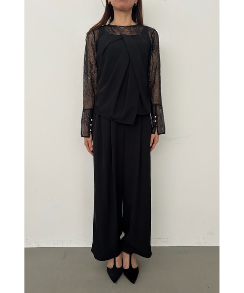 et.UNiVER(エトユニベール)の「Oblique cross top pants set(パンツドレス・レディース・ブラック/ブラウン/イエロー・LARGE/MEDIUM/SMALL)」の10枚目の写真