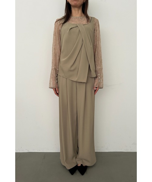 et.UNiVER(エトユニベール)の「Oblique cross top pants set(パンツドレス・レディース・ブラック/ブラウン/イエロー・LARGE/MEDIUM/SMALL)」の16枚目の写真