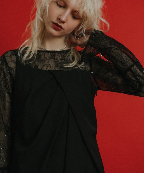 et.UNiVER(エトユニベール)の「Oblique cross top pants set(パンツドレス・レディース・ブラック/ブラウン/イエロー・LARGE/MEDIUM/SMALL)」の22枚目の写真