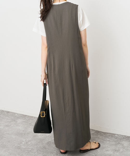 Spick & Span(スピックアンドスパン)の「メランジIラインワンピース(ワンピース・レディース・アイボリー/チャコールグレー・38/36)」の8枚目の写真