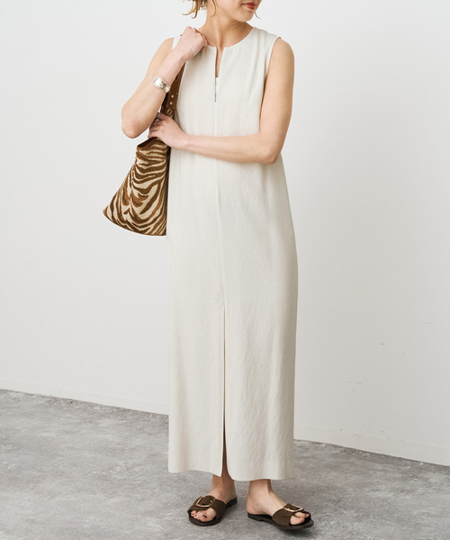Spick & Span(スピックアンドスパン)の「メランジIラインワンピース(ワンピース・レディース・アイボリー/チャコールグレー・38/36)」の10枚目の写真