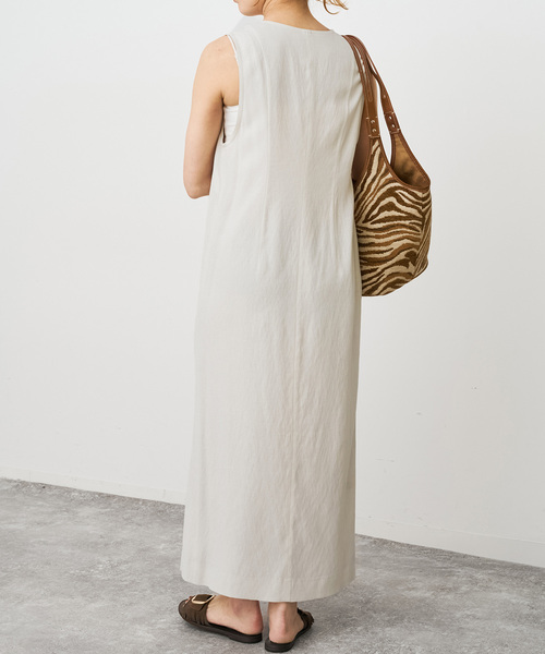 Spick & Span(スピックアンドスパン)の「メランジIラインワンピース(ワンピース・レディース・アイボリー/チャコールグレー・38/36)」の12枚目の写真