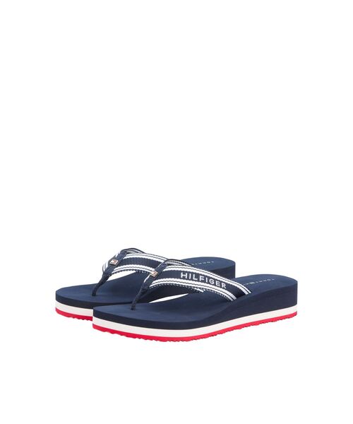TOMMY HILFIGER（トミーヒルフィガー）の「フラッグプリントサマーサンダル（サンダル・レディース・ブラック/レッド・24.5cm/23cm/24cm/23.5cm）」の9枚目の写真