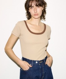 THROW by SLY（スローバイスライ）の「THROW RINGER T/SH リンガーティーシャツ 春服 夏服 半袖（Tシャツ/カットソー）」