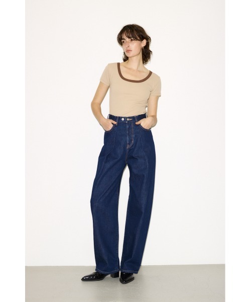 THROW by SLY(スローバイスライ)の「THROW RINGER T/SH リンガーティーシャツ 春服 夏服 半袖(Tシャツ/カットソー・レディース・ブラック/バーガンディー/ベージュ・FREE)」の11枚目の写真