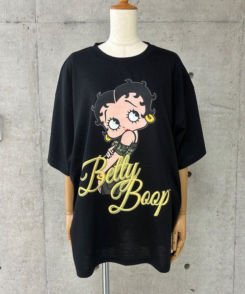 GLAMOROUS JANE(グラマラスジェーン)の「BETTY BOOP迷彩プリント半袖Tシャツ(Tシャツ/カットソー・レディース・オフホワイト/チャコールグレー/ブラック・FREE)」の9枚目の写真