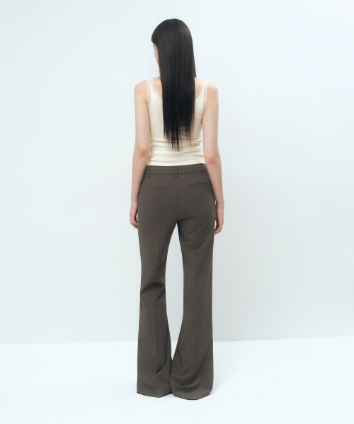 MUSINSA STANDARD WOMAN（ムシンサスタンダードウーマン）の「[クールタンダード] ウィメンズ ローライズ フレア スラックス [カーキブラウン]（スラックス・レディース・その他・32/34/30/31/25/26/27/28/29/24）」の3枚目の写真