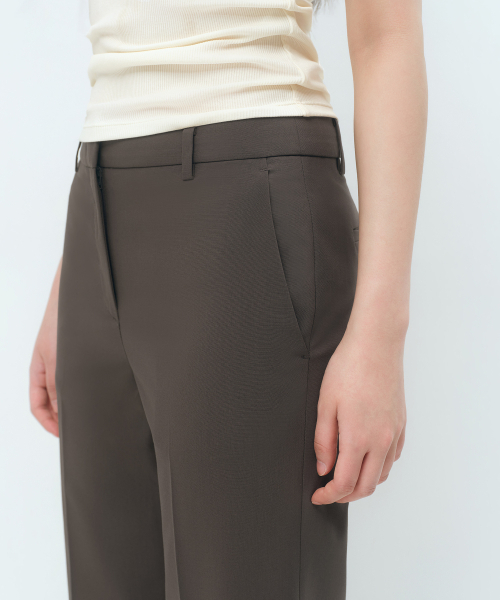 MUSINSA STANDARD WOMAN（ムシンサスタンダードウーマン）の「[クールタンダード] ウィメンズ ローライズ フレア スラックス [カーキブラウン]（スラックス・レディース・その他・32/34/30/31/25/26/27/28/29/24）」の8枚目の写真