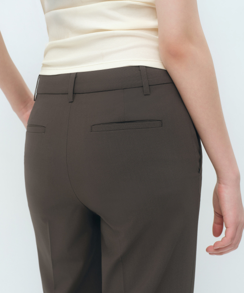 MUSINSA STANDARD WOMAN（ムシンサスタンダードウーマン）の「[クールタンダード] ウィメンズ ローライズ フレア スラックス [カーキブラウン]（スラックス・レディース・その他・32/34/30/31/25/26/27/28/29/24）」の9枚目の写真
