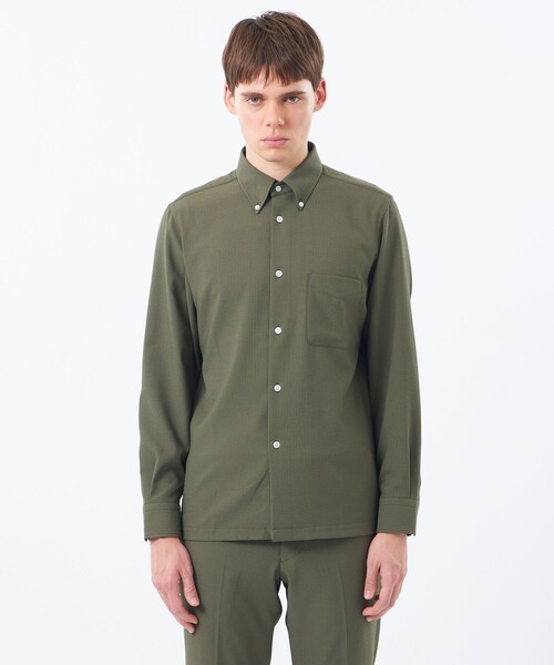 MACKINTOSH PHILOSOPHY(マッキントッシュ フィロソフィー)の「【WEB&一部店舗限定】トロッター スクエアボタンダウン長袖シャツ サッカーストライプ(シャツ/ブラウス・メンズ・グリーン系その他5/ホワイト/ブルー系その他3/ネイビー・38/40/42)」の15枚目の写真